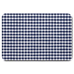 Small Blue And White Plaids Large Doormat  by ConteMonfrey
