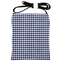 Small Blue And White Plaids Shoulder Sling Bag by ConteMonfrey