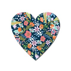 Flowers Flower Flora Nature Floral Background Painting Heart Magnet