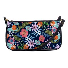 Flowers Flower Flora Nature Floral Background Painting Shoulder Clutch Bag by Wegoenart