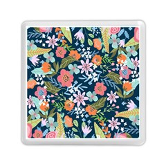 Flowers Flower Flora Nature Floral Background Painting Memory Card Reader (square) by Wegoenart