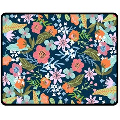 Flowers Flower Flora Nature Floral Background Painting Double Sided Fleece Blanket (medium)  by Wegoenart