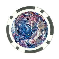 Abstract Ammonite Poker Chip Card Guard by kaleidomarblingart