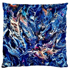 Cobalt Delta Large Flano Cushion Case (two Sides) by kaleidomarblingart