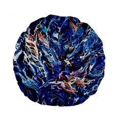 Cobalt Delta Standard 15  Premium Flano Round Cushions by kaleidomarblingart