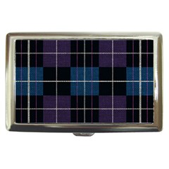 Blue Black Modern Plaids Cigarette Money Case by ConteMonfrey