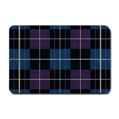 Blue Black Modern Plaids Small Doormat  by ConteMonfrey
