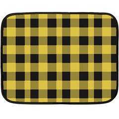 Black And Yellow Small Plaids Fleece Blanket (mini) by ConteMonfrey