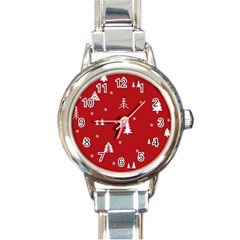 Abstract-cute-christmas Seamless Round Italian Charm Watch by nateshop
