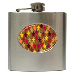 Abstract-flower Gold Hip Flask (6 Oz) by nateshop