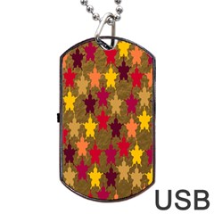 Abstract-flower Gold Dog Tag Usb Flash (one Side) by nateshop