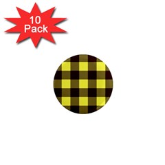 Black And Yellow Plaids 1  Mini Magnet (10 Pack)  by ConteMonfrey