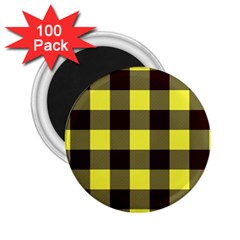Black And Yellow Plaids 2 25  Magnets (100 Pack)  by ConteMonfrey