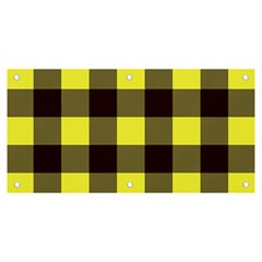 Black And Yellow Plaids Banner And Sign 6  X 3  by ConteMonfrey