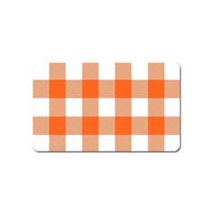 Orange And White Plaids Magnet (name Card) by ConteMonfrey