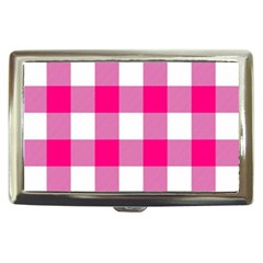 Pink And White Plaids Cigarette Money Case by ConteMonfrey