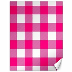 Pink And White Plaids Canvas 36  X 48  by ConteMonfrey