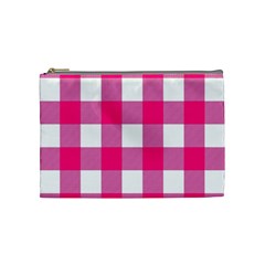 Pink And White Plaids Cosmetic Bag (medium) by ConteMonfrey