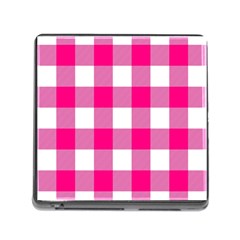 Pink And White Plaids Memory Card Reader (square 5 Slot) by ConteMonfrey
