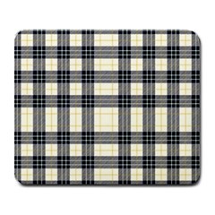 Gray And Yellow Plaids  Large Mousepads by ConteMonfrey