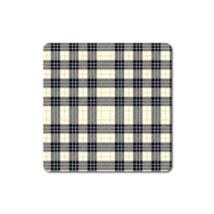 Gray And Yellow Plaids  Square Magnet by ConteMonfrey