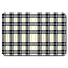 Gray And Yellow Plaids  Large Doormat  by ConteMonfrey