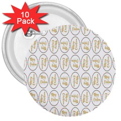 Background-cute-christmas Gold 3  Buttons (10 Pack)  by nateshop