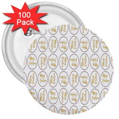 Background-cute-christmas Gold 3  Buttons (100 Pack)  by nateshop