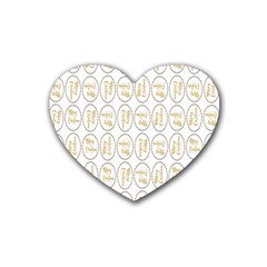 Background-cute-christmas Gold Rubber Coaster (heart)