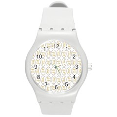 Background-cute-christmas Gold Round Plastic Sport Watch (m) by nateshop
