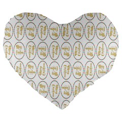 Background-cute-christmas Gold Large 19  Premium Heart Shape Cushions by nateshop