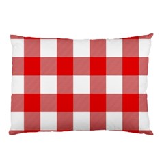 Red And White Plaids Pillow Case (two Sides) by ConteMonfrey