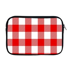 Red And White Plaids Apple Macbook Pro 17  Zipper Case by ConteMonfrey