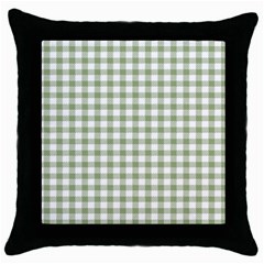 Green Tea White Small Plaids Throw Pillow Case (black) by ConteMonfrey