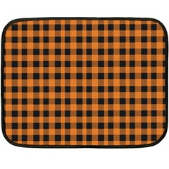 Orange Black Small Plaids Double Sided Fleece Blanket (mini)  by ConteMonfrey