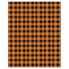 Orange Black Small Plaids Drawstring Bag (small) by ConteMonfrey