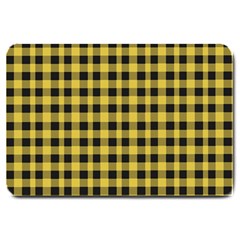 Black And Yellow Small Plaids Large Doormat  by ConteMonfrey