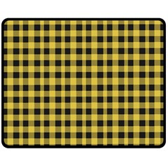 Black And Yellow Small Plaids Double Sided Fleece Blanket (medium)  by ConteMonfrey