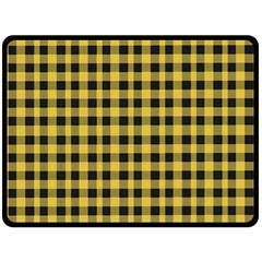 Black And Yellow Small Plaids Double Sided Fleece Blanket (large)  by ConteMonfrey