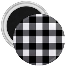 Black And White Classic Plaids 3  Magnets by ConteMonfrey