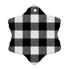 Black And White Classic Plaids Ornament (snowflake) by ConteMonfrey