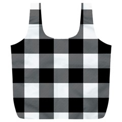 Black And White Classic Plaids Full Print Recycle Bag (xxxl) by ConteMonfrey