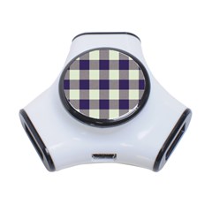 Blue Purple And White Plaids 3-port Usb Hub by ConteMonfrey