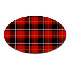 Black, White And Red Classic Plaids Oval Magnet by ConteMonfrey