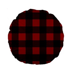 Red And Black Plaids Standard 15  Premium Flano Round Cushions by ConteMonfrey