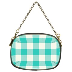Blue And White Plaids Chain Purse (two Sides) by ConteMonfrey