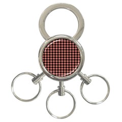 Straight Black Pink Small Plaids  3-ring Key Chain by ConteMonfrey