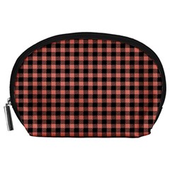 Straight Black Pink Small Plaids  Accessory Pouch (large) by ConteMonfrey