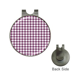 Straight Purple White Small Plaids  Hat Clips With Golf Markers by ConteMonfrey