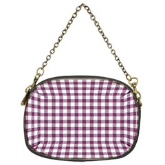 Straight Purple White Small Plaids  Chain Purse (two Sides) by ConteMonfrey